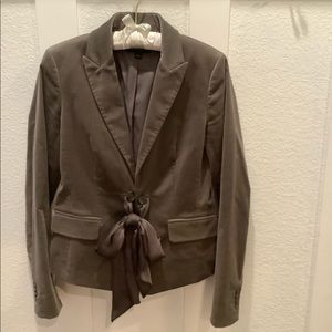 Ann Taylor Gray Velour Button/or tie front Blazer Size 2